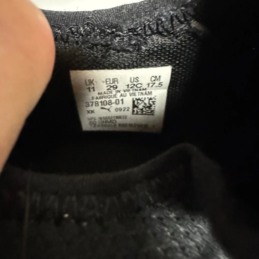 PUMA Kids Black Running Shoes Size 12C Sneakers‎ Athletic Comfort